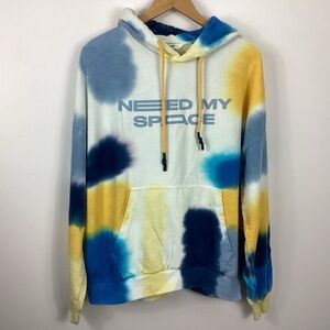 Elevenparis Men's Need My Space Tie Dye Hoodie Size Large